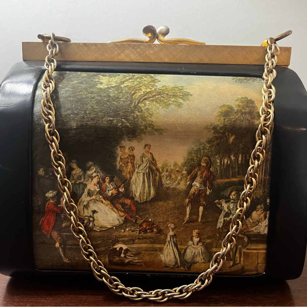 Tano of Madrid Vintage Leather and Silk Purse